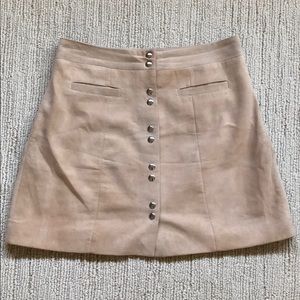 Intermix Suede Button Skirt